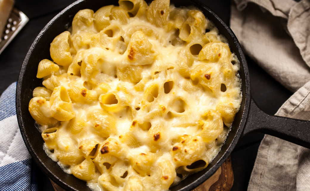 Chef-Crafted Creamy Mac and Cheese with Bacon and Crispy Mushroom Crumble