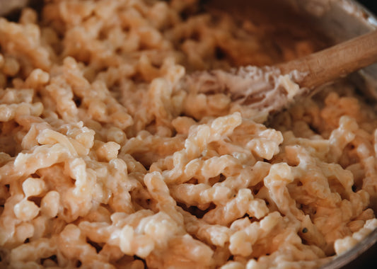 Chef-Crafted Creamy Mac and Cheese with Bacon and Crispy Mushroom Crumble
